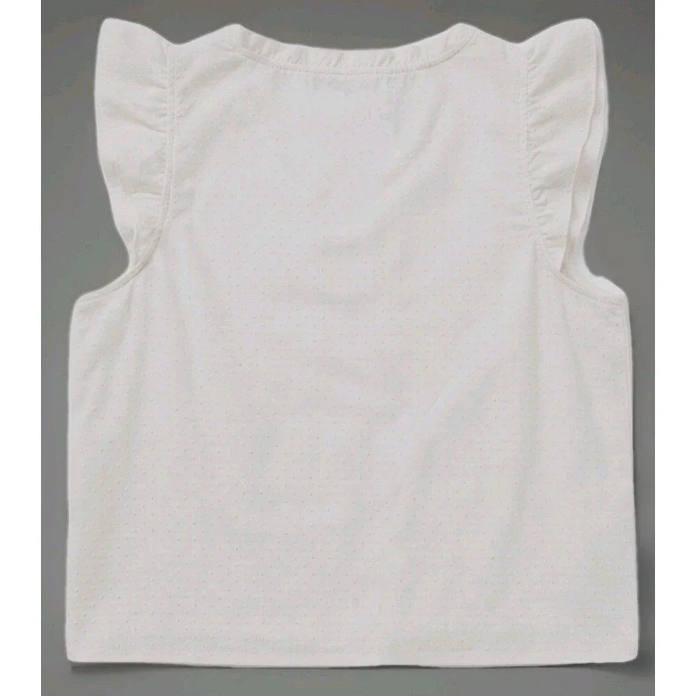 J.Crew Womens XL Ivory Swiss Dot Flutter Sleeve V Neck Top Cream Textured Blouse